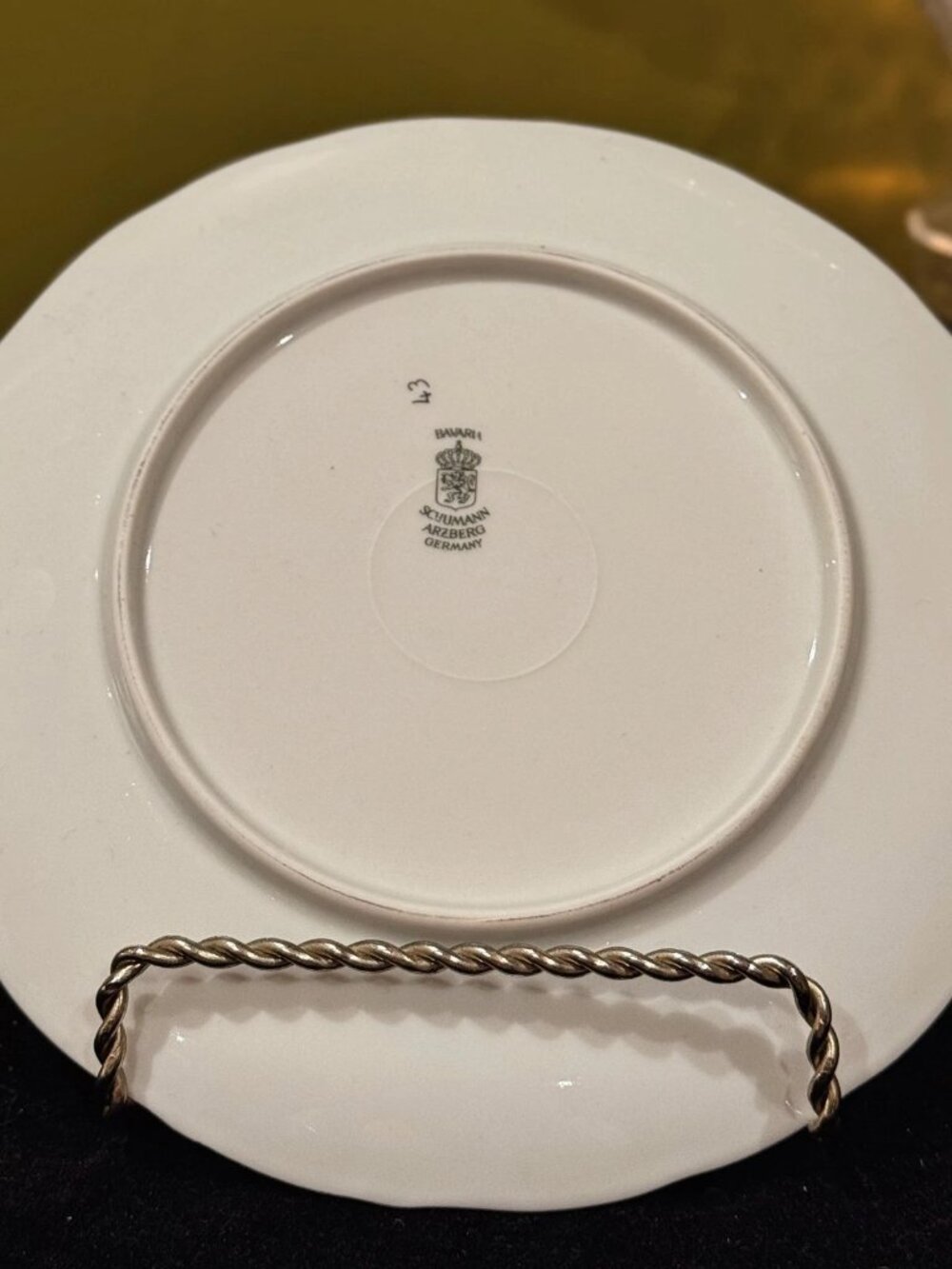 Arzberg 6 Schumann Bavaria Fruit Gold 7.75" Dessert Plates Set